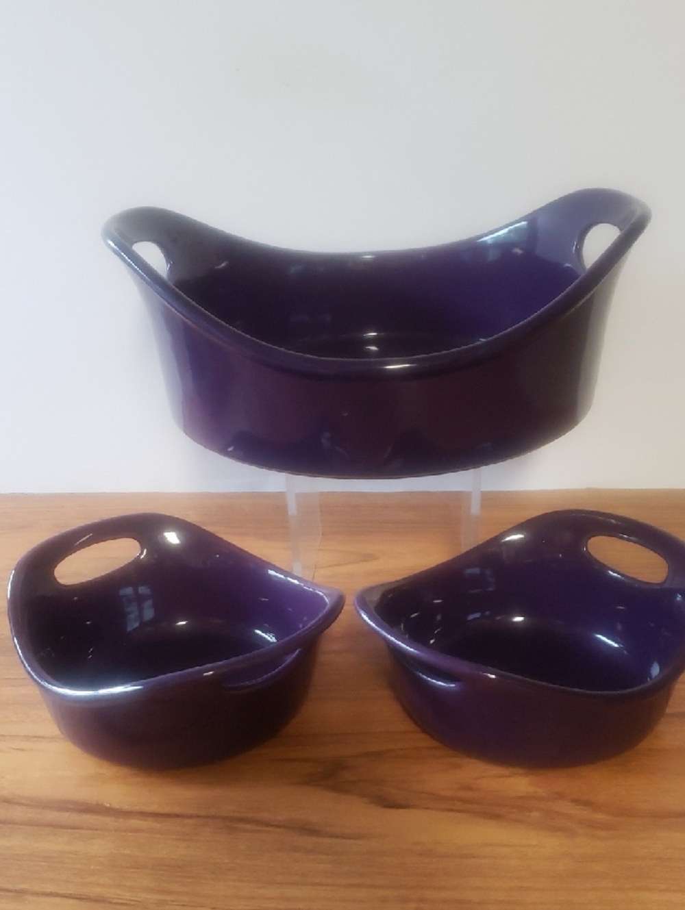 Rachel Ray 3pc Purple Ceramic Casserole Set